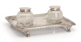 A silver inkstand,