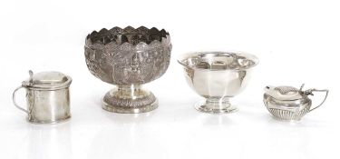 An assortment of silver items,