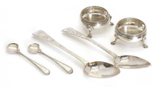 A collection of Georgian silver items, 18th century,