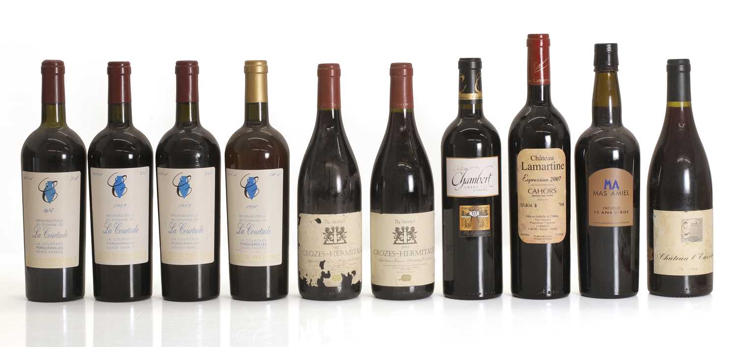 A selection of French red wines,