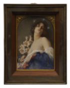 Francis 'Frank' Haviland (British, circa 1869-1912) Portrait of a young woman holding lilies