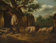 Manner of George Morland In the pigsty