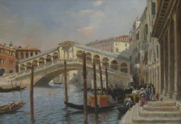 Veronica Herwegen-Manini (German, 1851-1933) Ponte di Rialto, Venice