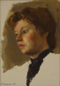 Vladimir Chernousenko (Russian, 1932-2000) 'Portrait of the Artist's Wife'
