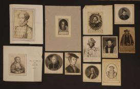 A group of twelve portrait prints