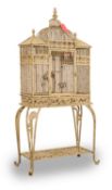 A French ironwork canary cage, 20th century,