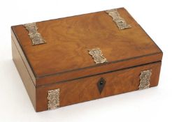 A Dutch silver mounted walnut box, early 20th century,