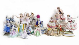 A collection of porcelain figures, all of recent manufacture,