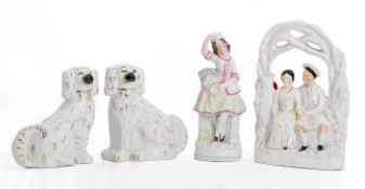 A Staffordshire pottery group, 19th century,