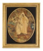 A silk and needlework panel,