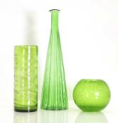 A collection of green glass, of modern manufacture,