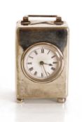 A silver cased carriage clock,