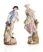 A pair of Meissen porcelain figures, 18th/19th century,
