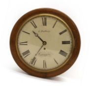 A mahogany dial clock by C. Padbury, Lymington, early 19th century,