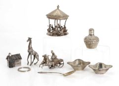 A collection of silver items,