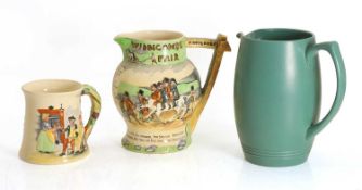A Crown Devon Fieldings musical 'Widdicombe Fair' jug, and 'Auld Lang Syne' musical tankard, 20th ce