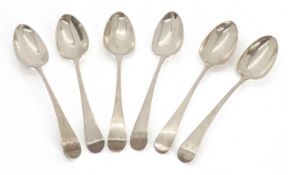 A set of six William IV silver tablespoons, by George Wintle, London 1831,