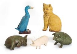 A collection of ceramic animals, 20th century,
