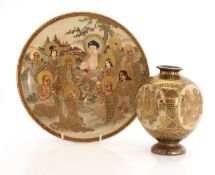 A Japanese Satsuma dish, Meiji period (1868-1912),