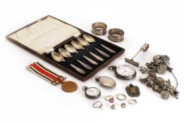 A collection of silver,