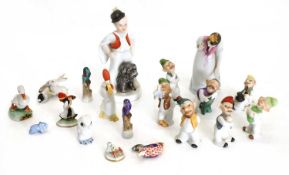 A collection of Herend ceramic animals,