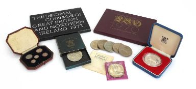 A collection of coins,