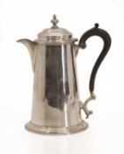 A George V silver coffee pot,