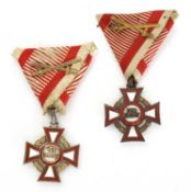 Two Austro-Hungarian Military Merit Crosses,