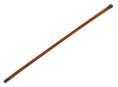 A silver-mounted walking cane makers mark C.C., London, 1910, stamped Brigg London,