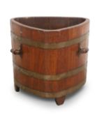 A teak log bucket, early 19th century,
