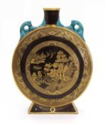 A Minton aesthetic movement pottery moon flask, late 19th century,
