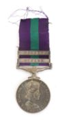 A QE II General Service medal, awarded to Major HC Charles MC RE,