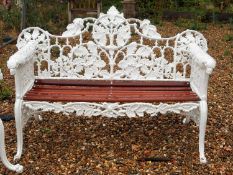 A cast iron garden bench, in the manner of Coalbrookdale,