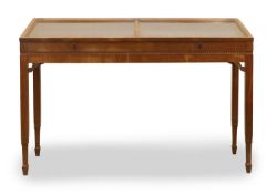 A walnut museum cabinet