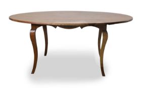 A French Farmhouse style oak round dining table, 19th century,