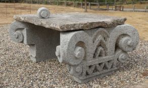 A granite capital dessert table, early 20th century,