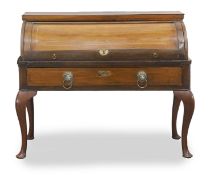 A mahogany cylinder bureau, late 19th century,