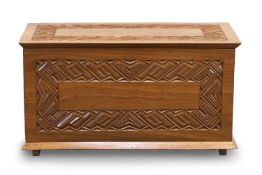 A Conglese carved hardwood chest, mid 20th century,