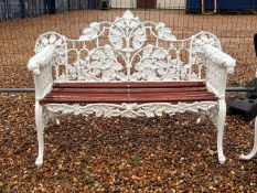 A cast iron garden bench, in the manner of Coalbrookdale,