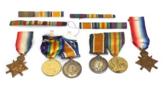 Two pairs of WWI medals,