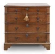 An oak chest of drawers late 17th century,