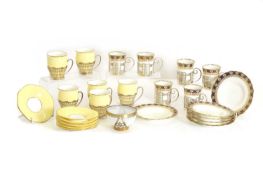 Two silver mounted coffee services, early 20th century,