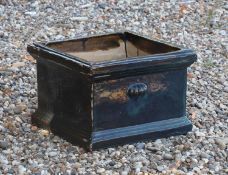 A blue ceramic planter, of modern manufacture,
