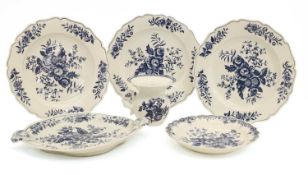 A collection of Worcester blue and white porcelain, circa 1770,