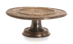 A silver plated tazza,