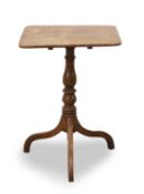 A small elm tripod table, early to mid 19th century,