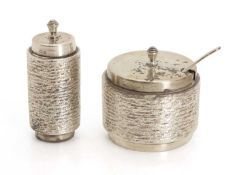 A silver two piece condiment set, by Deakin and Francis, Birmingham, 1973