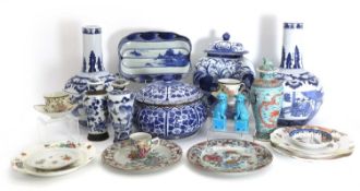 Three Chinese Export plates, 18th century,