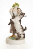 A Meissen figure 'Girl with Goat', circa 1905,