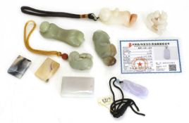 A collection of Chinese jade and hardstone,